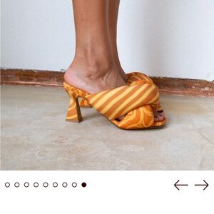 Ugo Paulon Vibrant Orange Swirl High Heel Mule Slippers size 10. No offers.